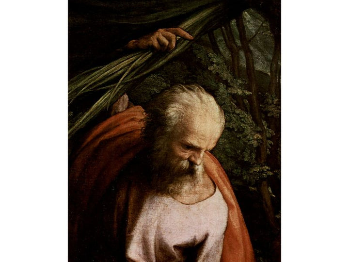 Rest on the Flight to Egypt, with St. Francis, detail, St. Joseph 