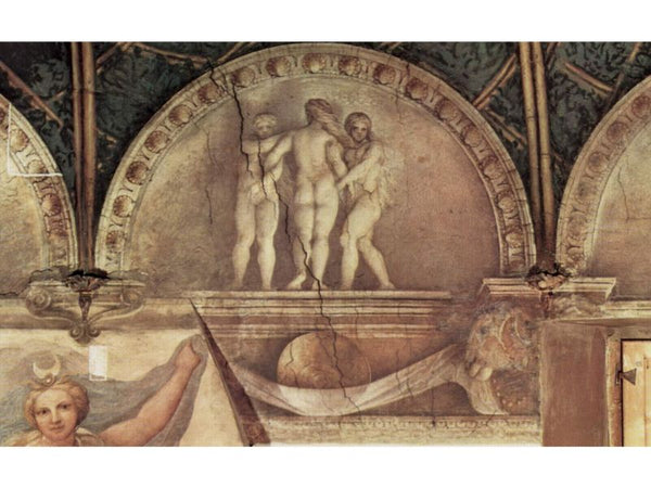 Ceiling fresco in the convent of San Paolo in Parma, bezel, Scene Three Graces 