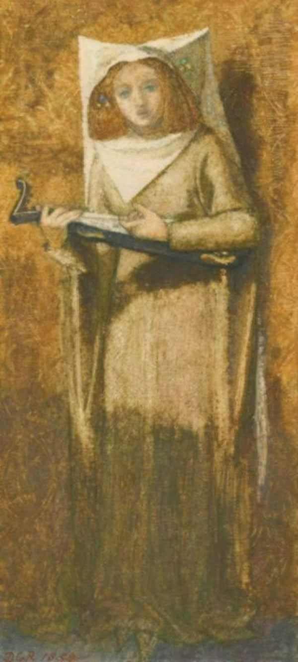 Girl singing to a lute Painting by Dante Gabriel Rossetti