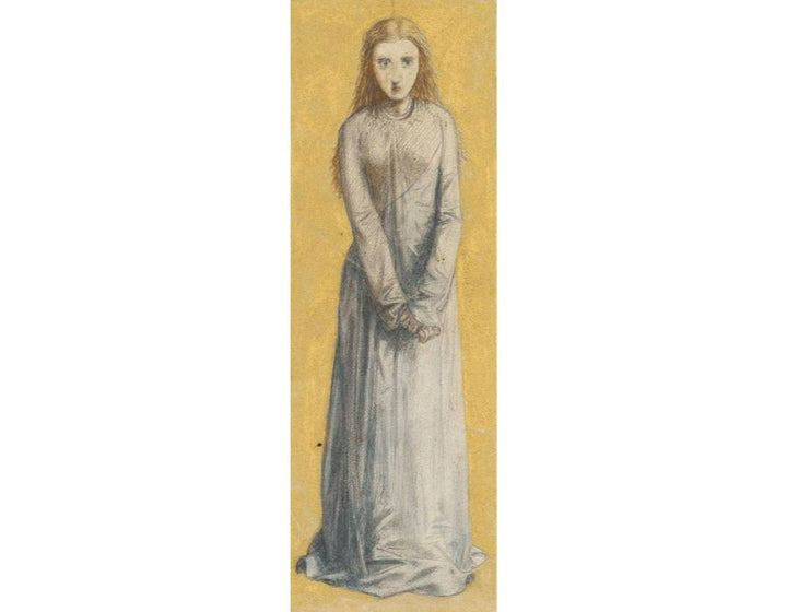 Study of a girl, her hands clasped, walking towards the spectator Painting by Dante Gabriel Rossetti
