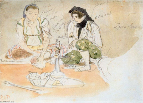 Women of Algier (study) Painting by Eugene Delacroix