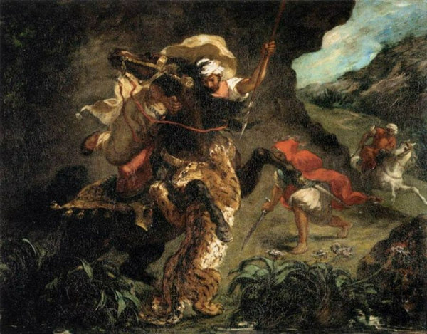 Tiger Hunt Painting by Eugene Delacroix