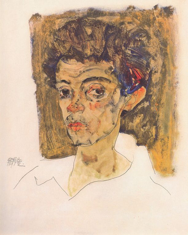 Self Portrait With Brown Background 