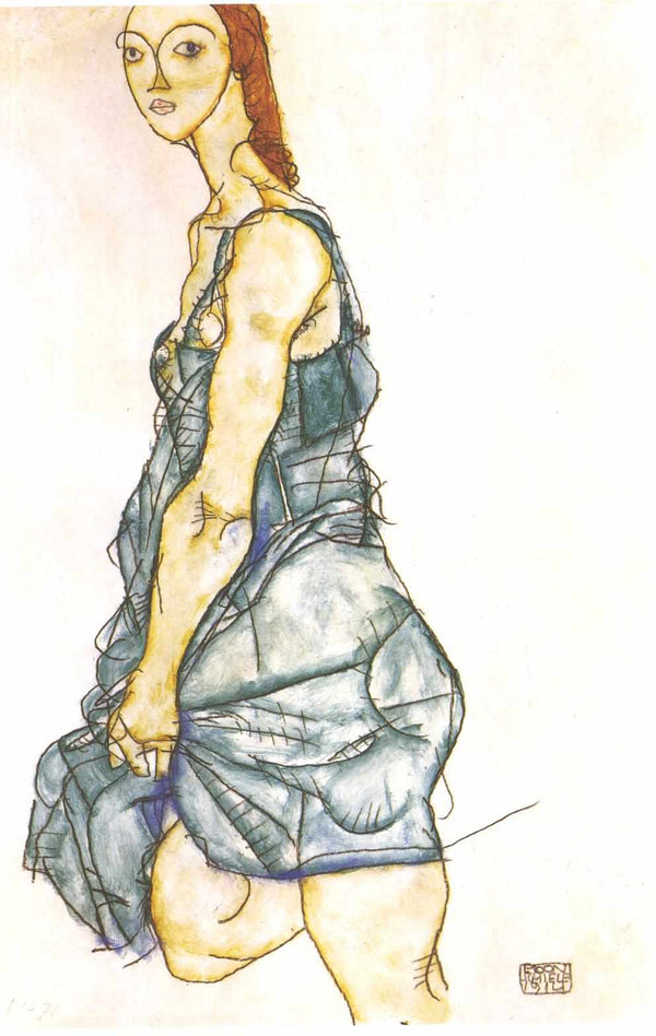 Standing Woman In A Green Skirt 