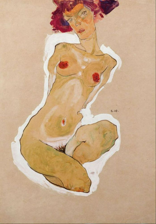 Squatting feminine act