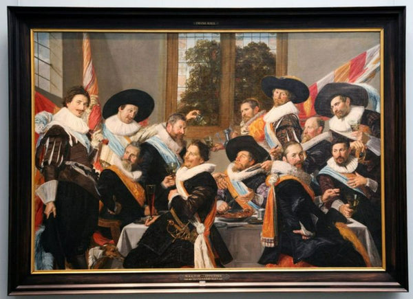 Banquet of the Officers of the St Hadrian Civic Guard Company (2) c. 1627 Painting by Frans Hals