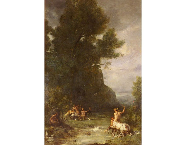 Centaurus Et Centauresses S' Exercant Au Tir De L'Arc (Centaurs and Centauresses Exercising by Shooting with the Bow) Painting by Eugene Fromentin