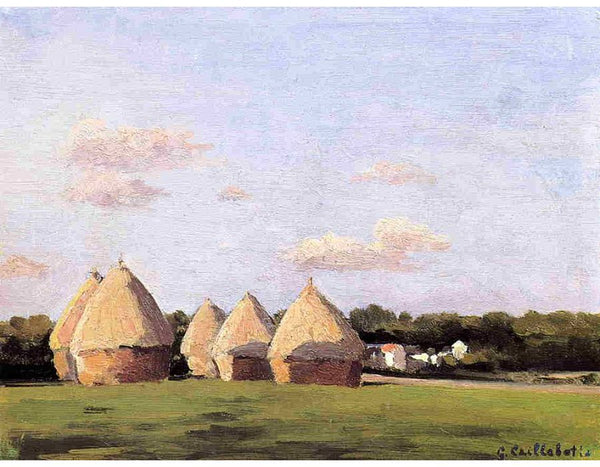 Harvest Landscape With Five Haystacks