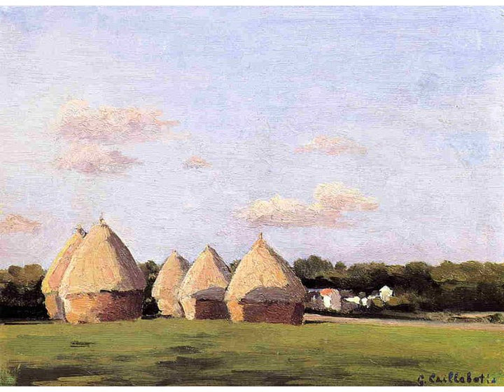 Harvest Landscape With Five Haystacks