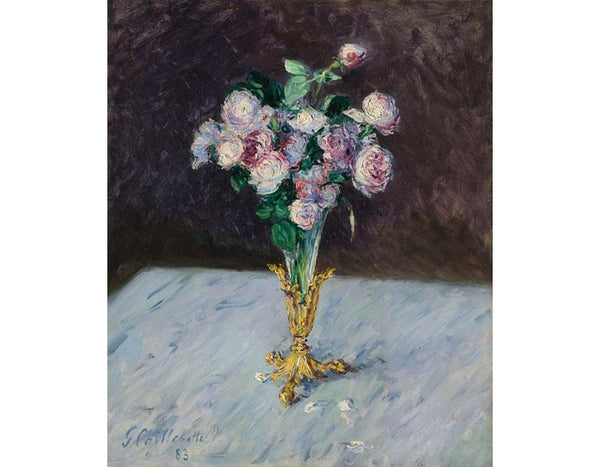 Bouquet De Roses Dans Un Vase De Cristal