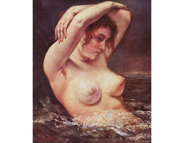 The Woman in the Waves Painting by Gustave Courbet