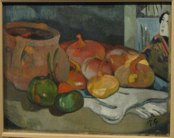 Still Life With Onions Beetroot And A Japanese Print 