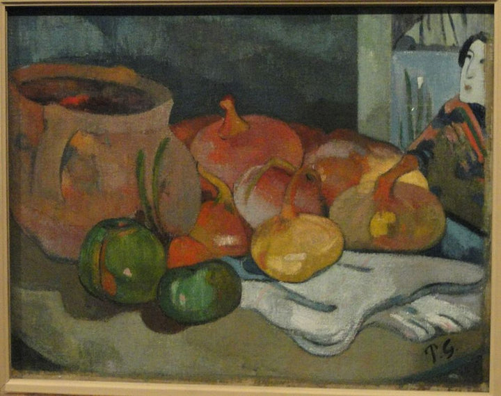 Still Life With Onions Beetroot And A Japanese Print 