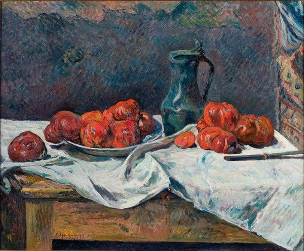 Tomatoes And A Pewter Tankard On A Table 