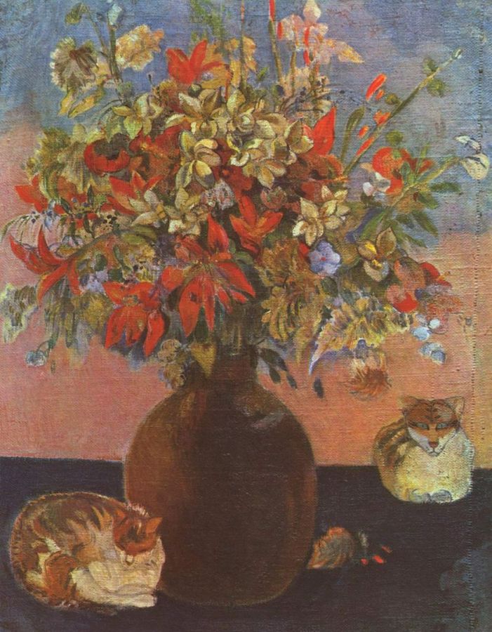 Flowers and cats 