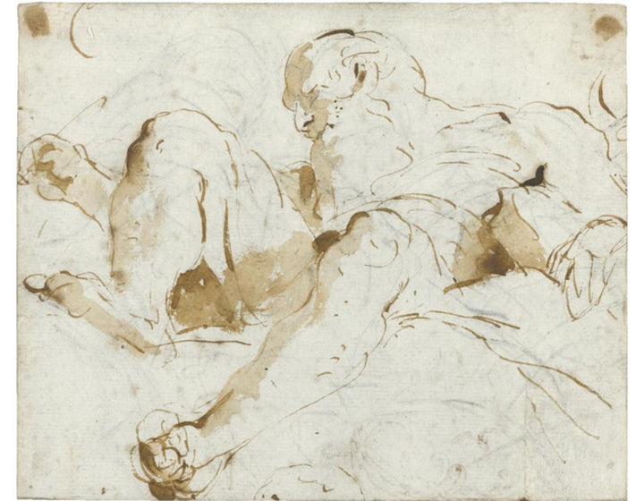 A Bearded Old Man Seated In The Clouds, Seen From Below 