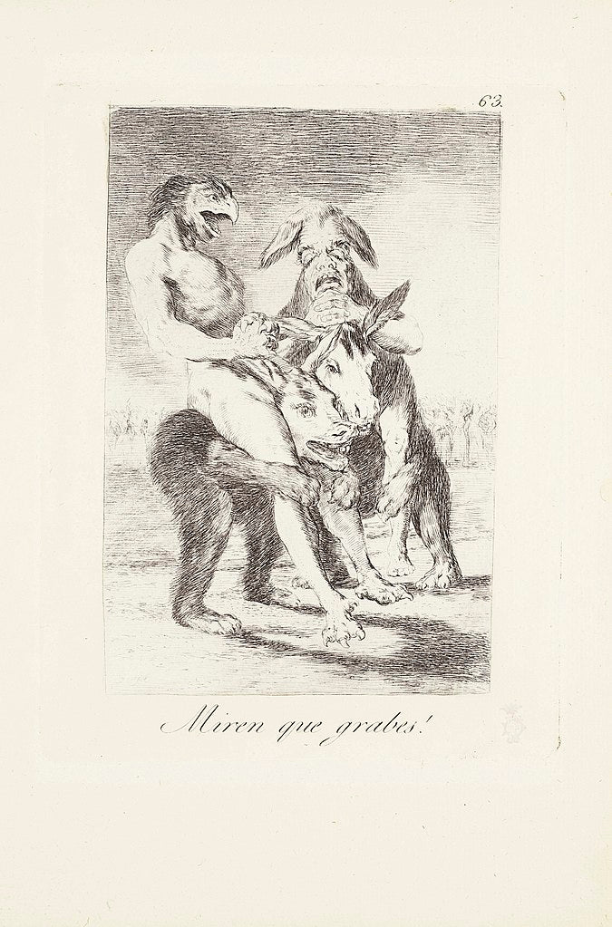Caprichos Plate 63 Look How Solemn They Are 