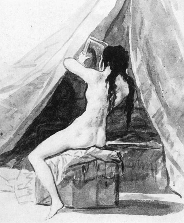 Nude Woman Holding a Mirror 