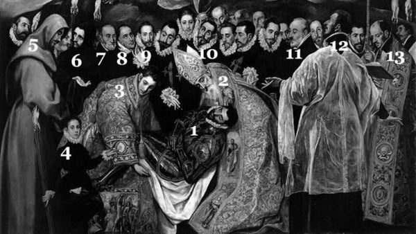 The Burial of the Count of Orgaz (detail 1) 1586-88