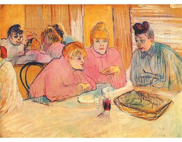 The ladies in the brothel dining-room 