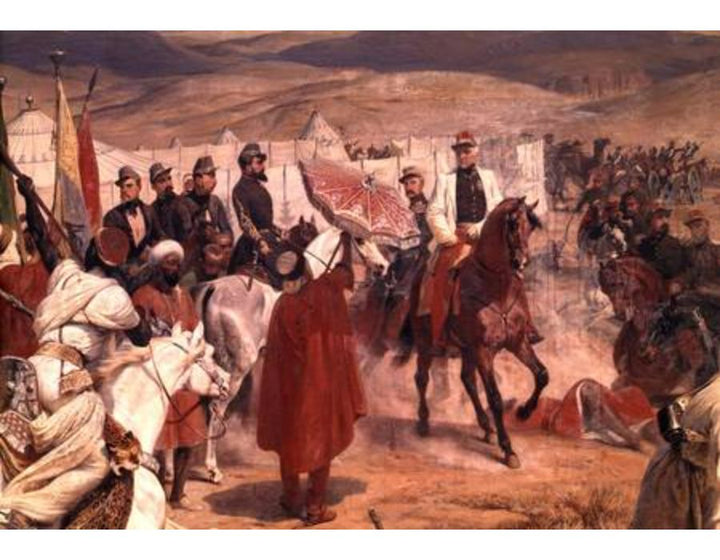 Marshal Thomas Bugeaud 1784-1849 and Colonel Joseph Vantini Yousouf 1808-66 During the Conquest of Algeria, 1846 Painting by Horace Vernet