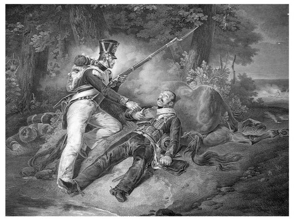 La derniere cartouche the fallen hero Painting by Horace Vernet