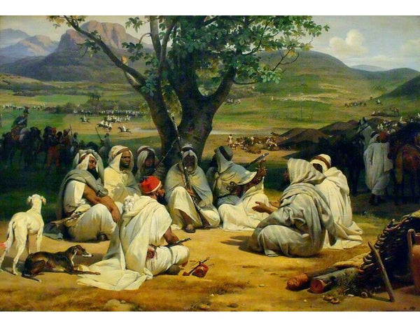 Arab Chieftains in Council (The Negotiator) Painting by Horace Vernet