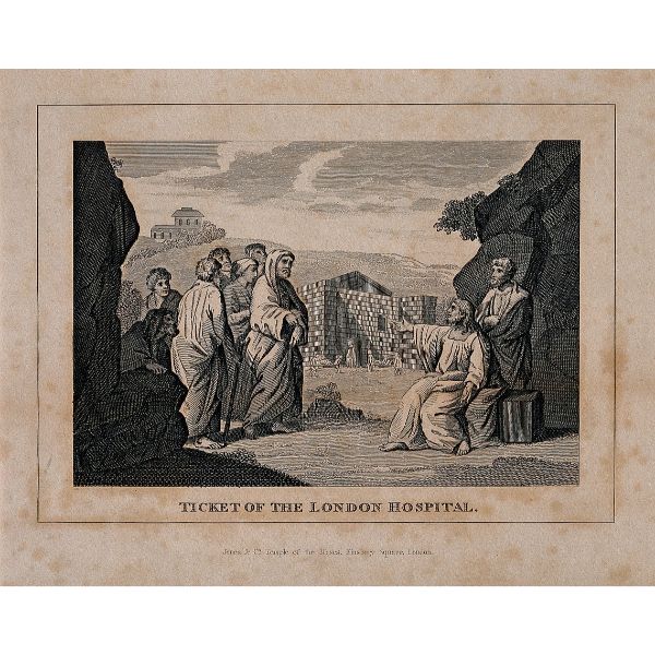 Ticket of the London Hospital from The Works of Hogarth 