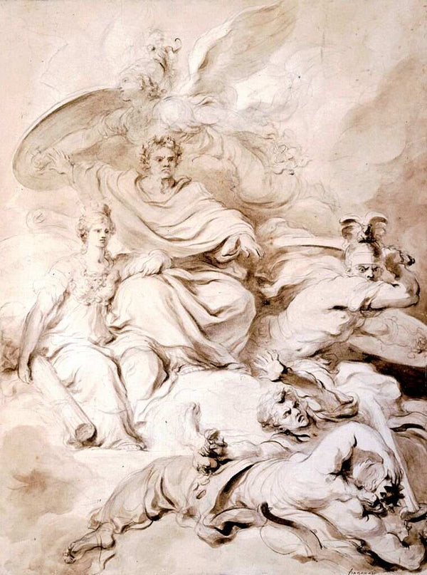 To the Genius of Franklin Painting by Jean-Honore