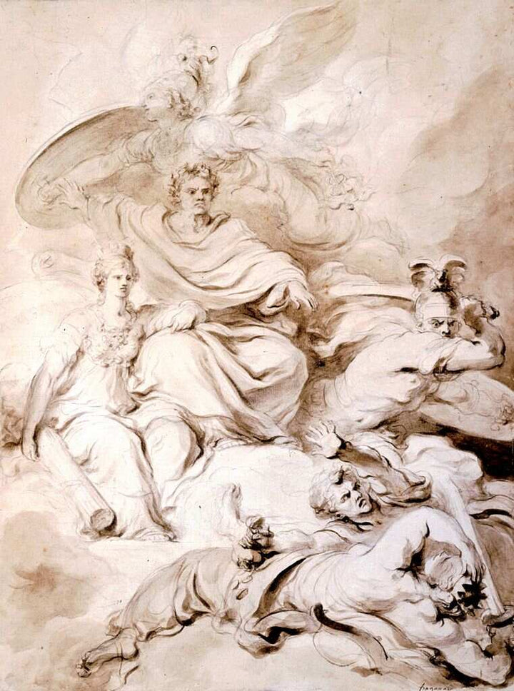 To the Genius of Franklin Painting by Jean-Honore