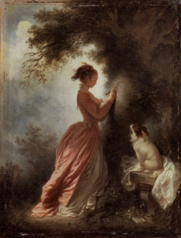 The Souvenir 1775-78 Painting by Jean-Honore