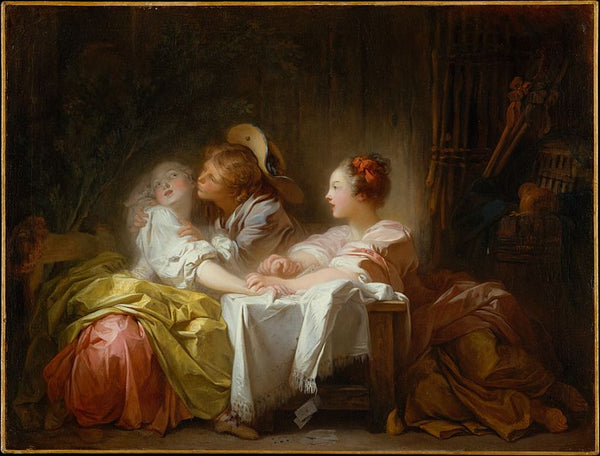 The Stolen Kiss (2) (detail) Painting by Jean-Honore