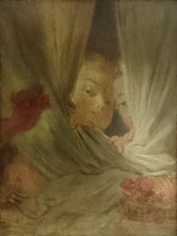 Les curieuses Painting by Jean-Honore