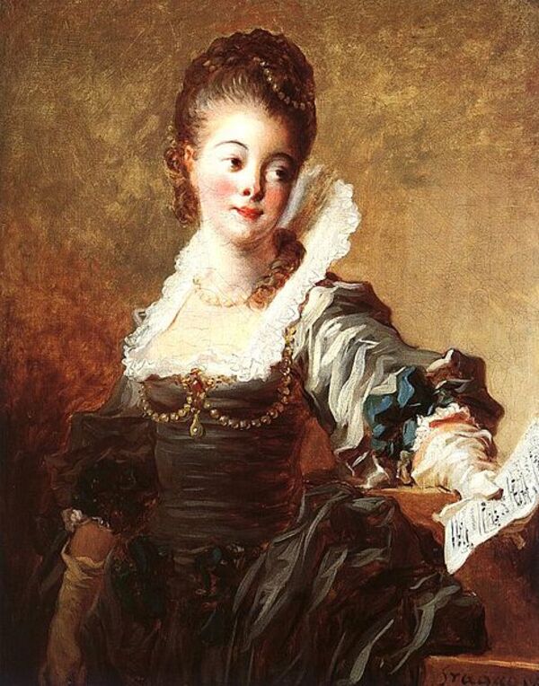 Portrait of a Singer Holding a Sheet of Music 1769 Painting by Jean-Honore