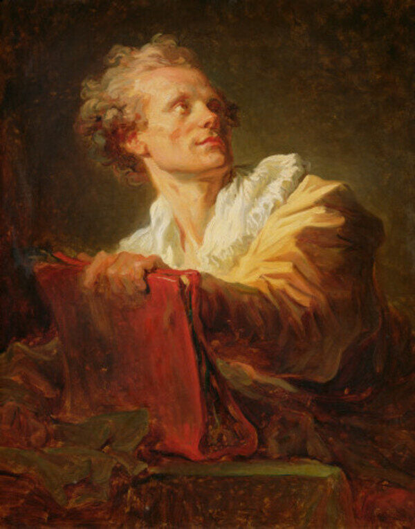 Portrait of a Young Artist presumed to be Jacques Andre Naigeon 1738-1810 Painting by Jean-Honore