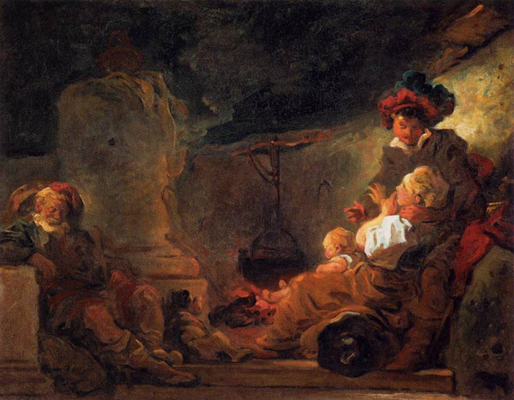 Night Scene Painting by Jean-Honore