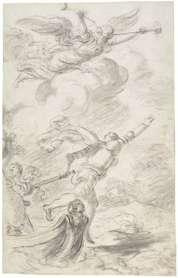 Ruggiero leaps ashore Painting by Jean-Honore