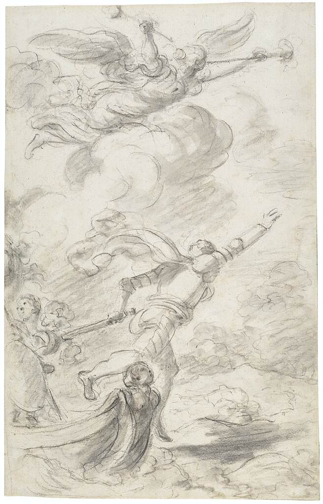 Ruggiero leaps ashore Painting by Jean-Honore