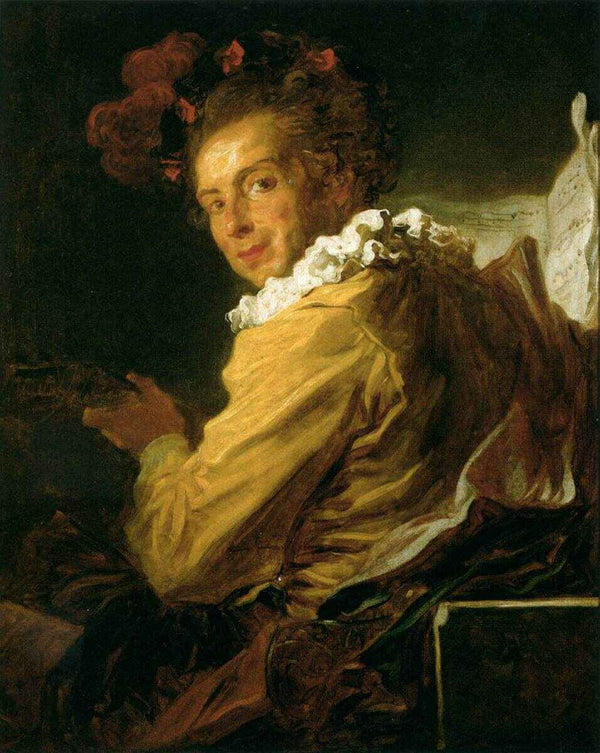 Music a portrait of Monsieur de la Breteche brother of the Abbot of Saint Non Painting by Jean-Honore