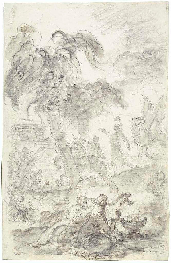 Ruggiero arrives at the threshold of Alcinas palace 2 Painting by Jean-Honore