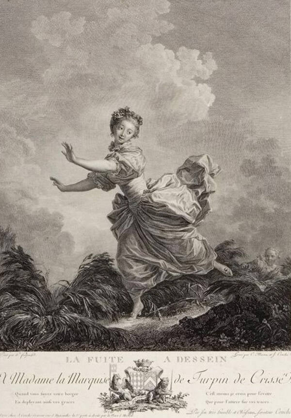 A blue dessein Painting by Jean-Honore