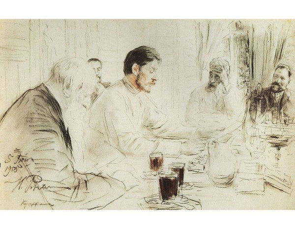 Maxim Gorky reading in The Penates his drama Children of the Sun 