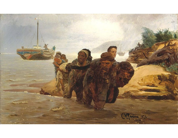 Barge Haulers wading 