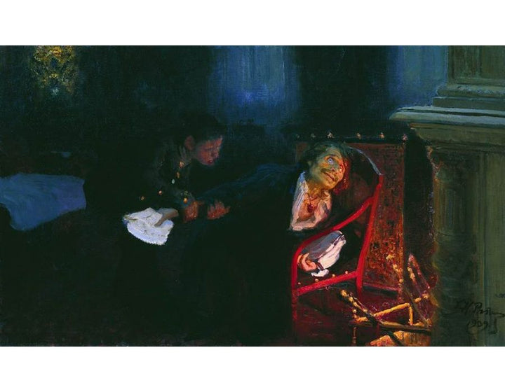 Gogol burning the manuscript of the second part of 'Dead Souls' 