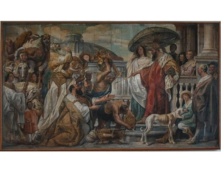 The tribute the Caliph Harun al-Rashid to Charlemagne 