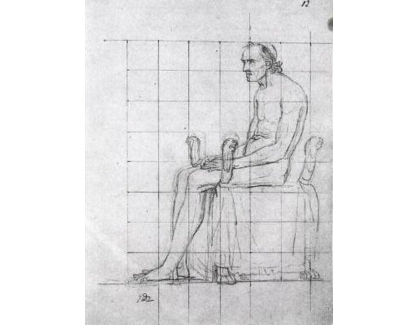 Nude study of Pope Pius VII Painting by Jacques Louis David