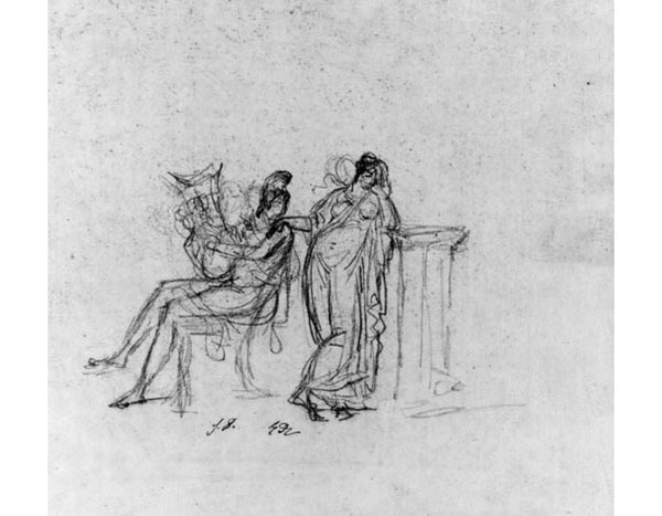 Paris and Helen Painting by Jacques Louis David