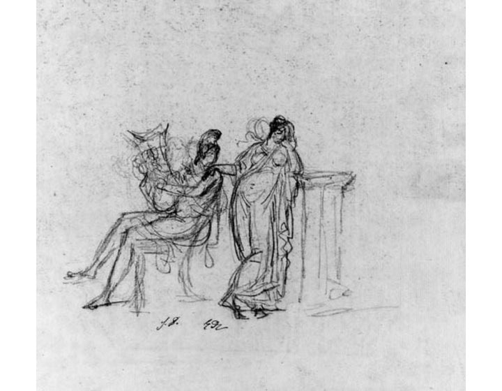 Paris and Helen Painting by Jacques Louis David