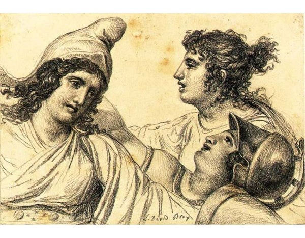 Paris with Juno and Minerva Painting by Jacques Louis David