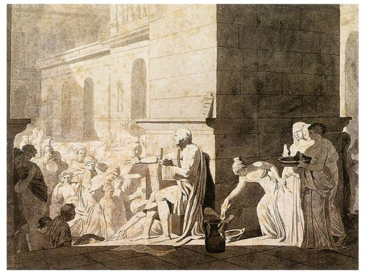 Homer Reciting his Verses to the Greeks 1794 Painting by Jacques Louis David